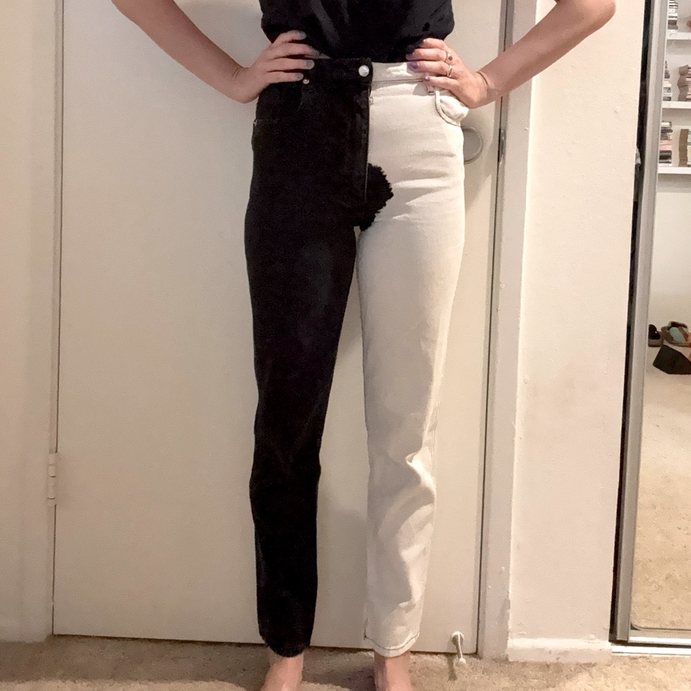 Black and White Two-Tone Jeans